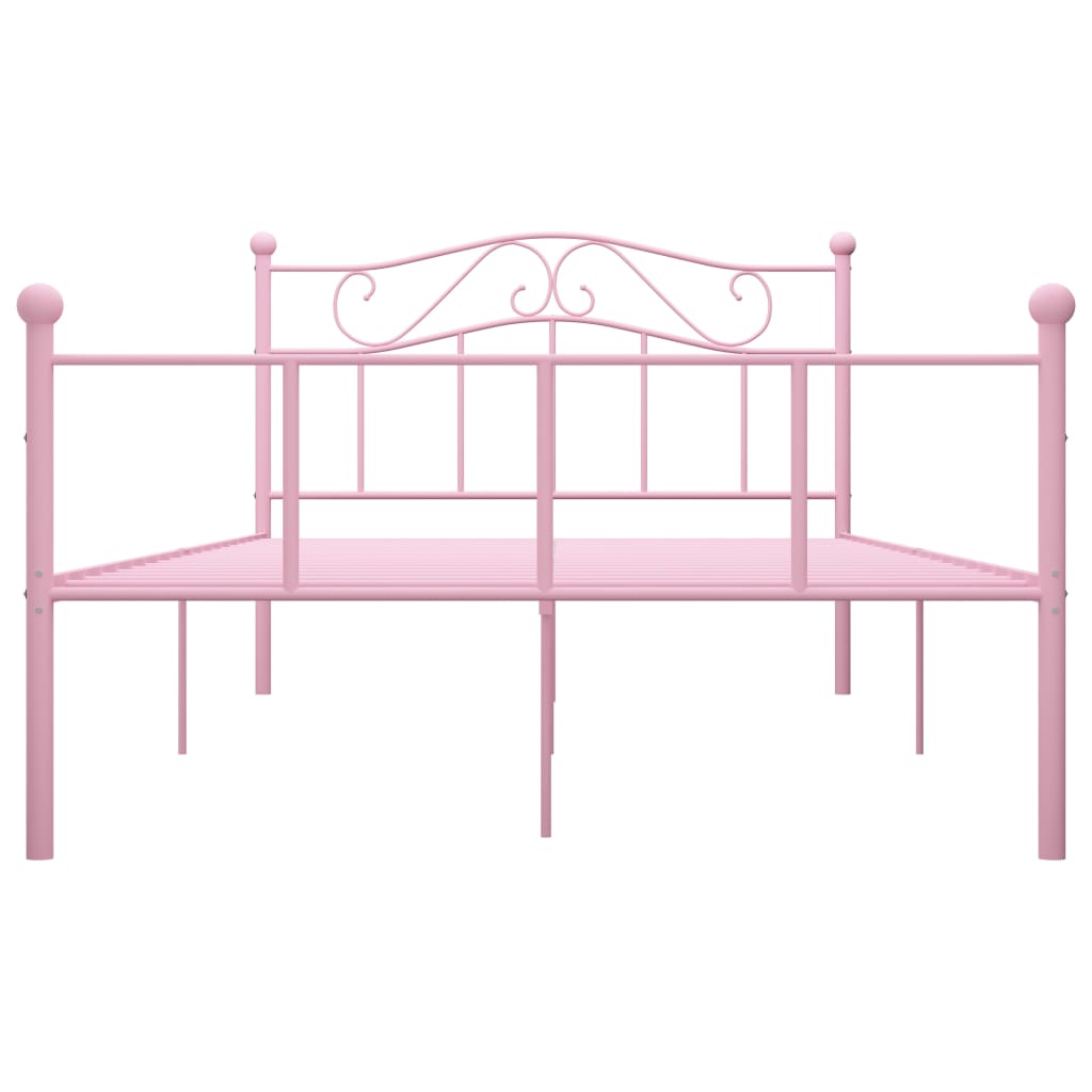 Cadru de pat, roz, 140 x 200 cm, metal - Lando