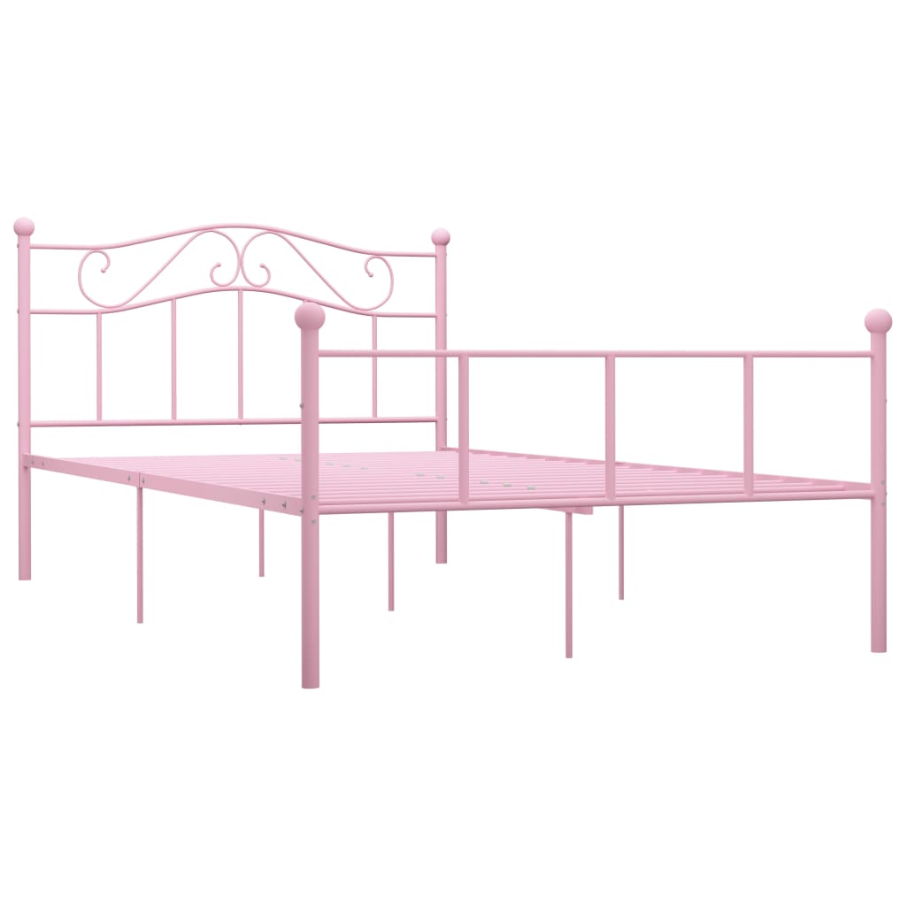 Cadru de pat, roz, 160 x 200 cm, metal - Lando