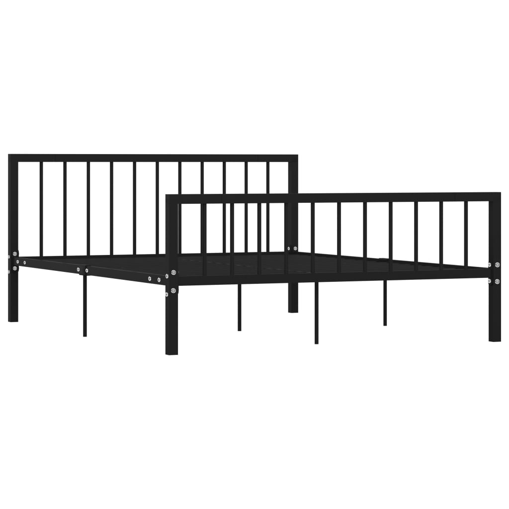 Cadru de pat, negru, 160 x 200 cm, metal - Lando