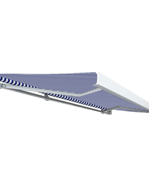 Încărcați imaginea în vizualizatorul Galerie, Copertină motorizată tip casetă, albastru și alb, 500 x 300 cm - Lando
