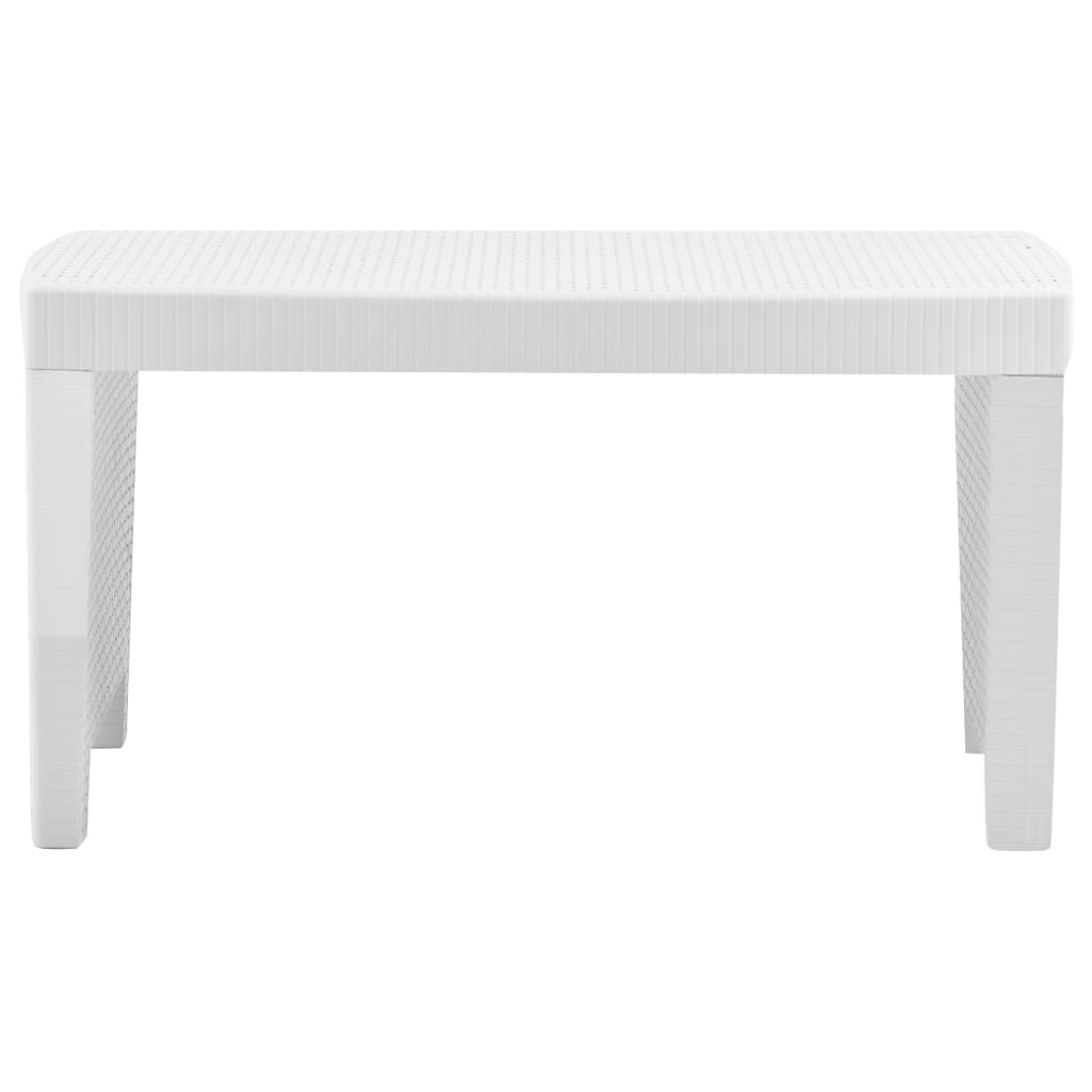 Set mobilier de grădină cu perne, 4 piese, alb, plastic - Lando