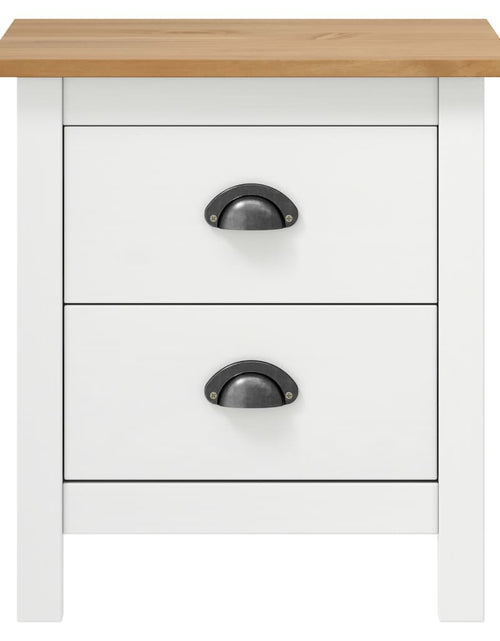 Încărcați imaginea în vizualizatorul Galerie, Noptieră Hill, alb, 46x35x49,5 cm, lemn masiv de pin - Lando
