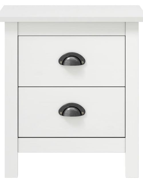 Încărcați imaginea în vizualizatorul Galerie, Noptieră Hill, 2 buc., alb, 46x35x49,5 cm, lemn masiv pin - Lando
