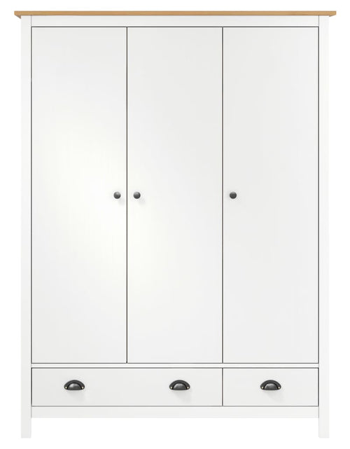 Загрузите изображение в средство просмотра галереи, Șifonier cu 3 uși Hill, alb, 127x50x170 cm, lemn masiv de pin - Lando
