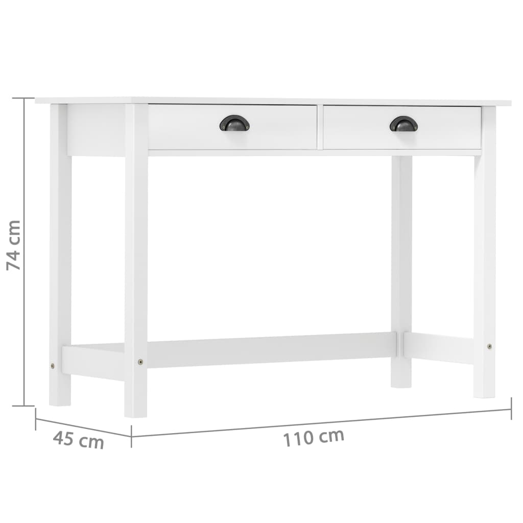 Masă consolă Hill cu 2 sertare, 110x45x74 cm, lemn masiv pin Lando - Lando