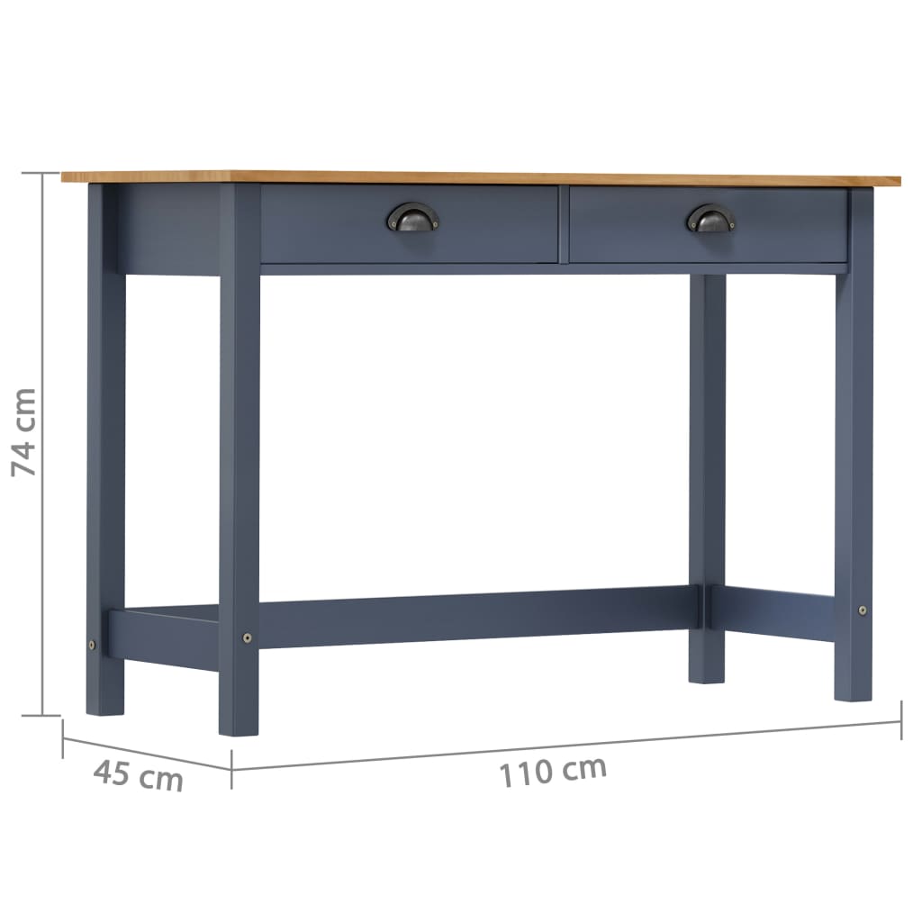 Masă consolă Hill cu 2 sertare, gri, 110x45x74 cm, lemn pin Lando - Lando