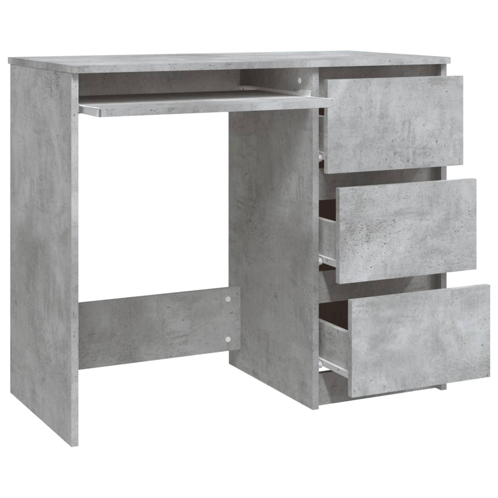 Birou, gri beton, 90 x 45 x 76 cm, PAL - Lando