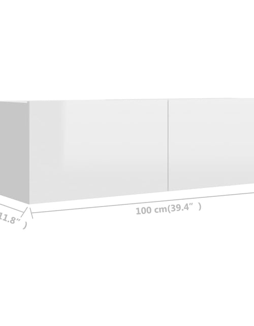 Загрузите изображение в средство просмотра галереи, Comodă TV, alb extralucios, 100 x 30 x 30 cm, PAL Lando - Lando
