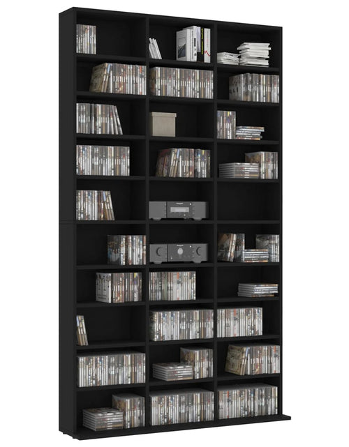 Загрузите изображение в средство просмотра галереи, Dulap pentru CD-uri, negru, 102x16x177,5 cm, lemn compozit - Lando
