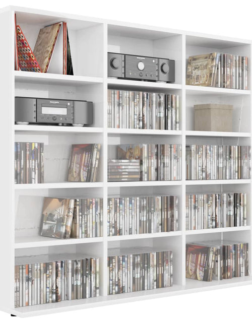 Încărcați imaginea în vizualizatorul Galerie, Dulap pentru CD-uri, alb extralucios, 102 x 23 x 89,5 cm, PAL - Lando
