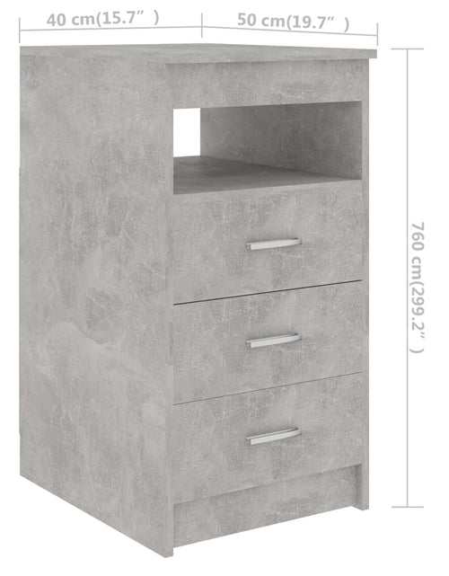 Încărcați imaginea în vizualizatorul Galerie, Dulap cu sertare, gri beton, 40x50x76 cm, lemn compozit - Lando
