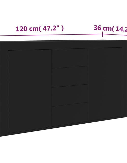 Загрузите изображение в средство просмотра галереи, Servantă, negru, 120 x 36 x 69 cm, PAL Lando - Lando
