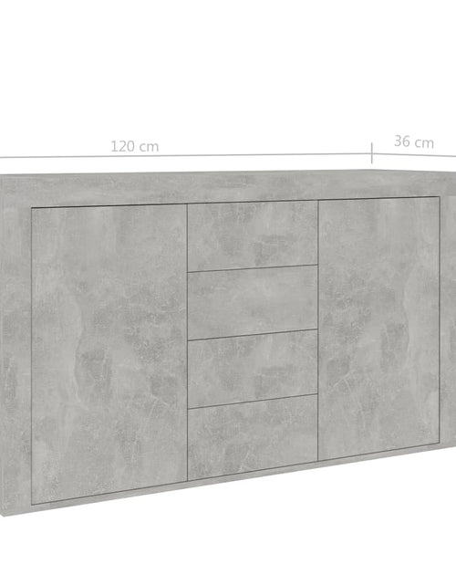 Загрузите изображение в средство просмотра галереи, Servantă, gri beton, 120 x 36 x 69 cm, PAL Lando - Lando
