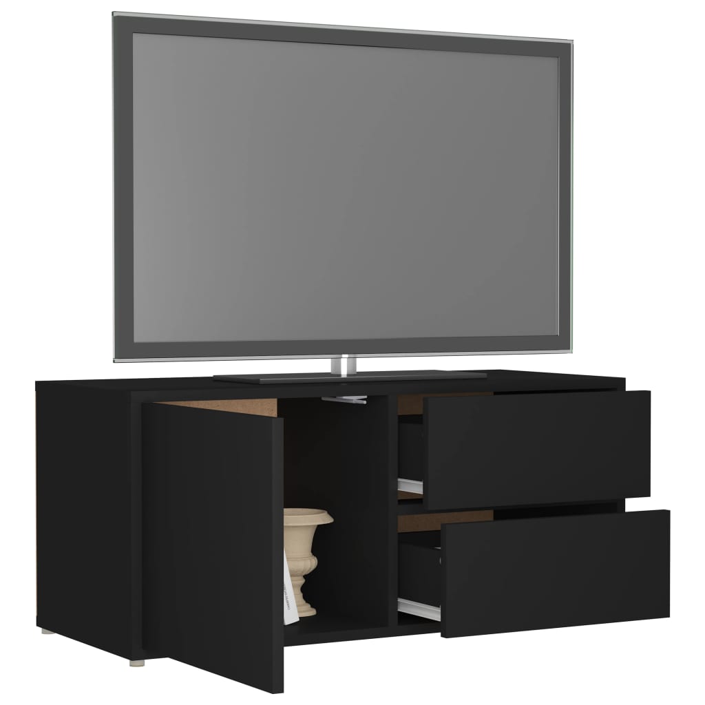Comodă TV, negru, 80 x 34 x 36 cm, PAL - Lando