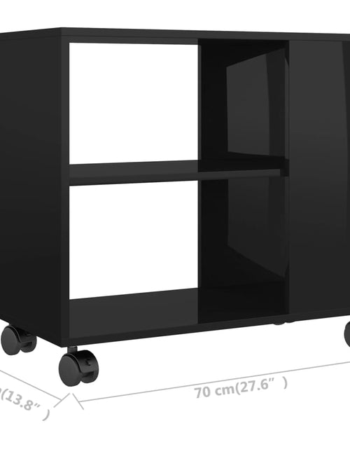 Загрузите изображение в средство просмотра галереи, Masă laterală, negru extralucios, 70x35x55 cm, lemn compozit Lando - Lando
