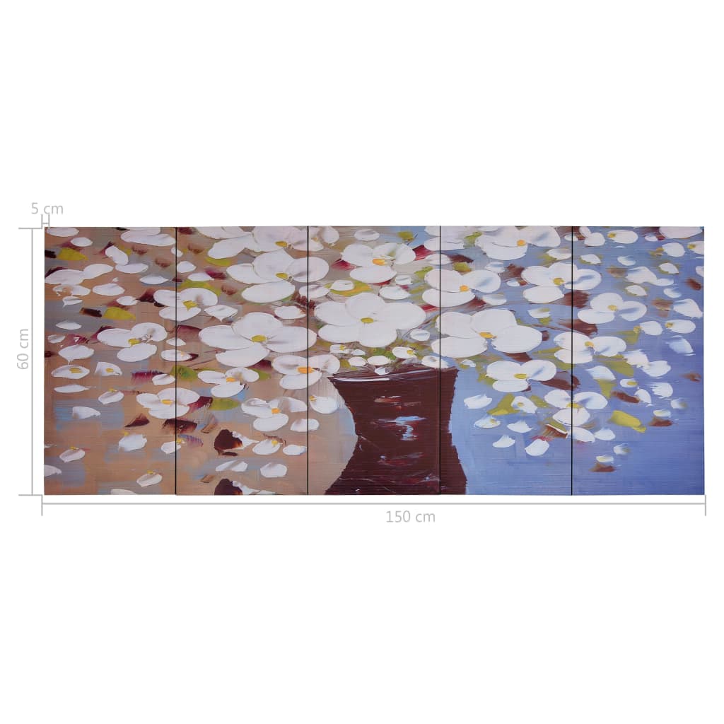 Set tablouri din pânză, vas cu flori, multicolor, 150 x 60 cm Lando - Lando
