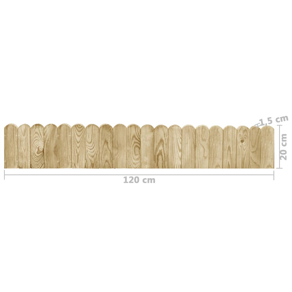 Role de bordură, 2 buc., 120 cm, lemn de pin tratat - Lando