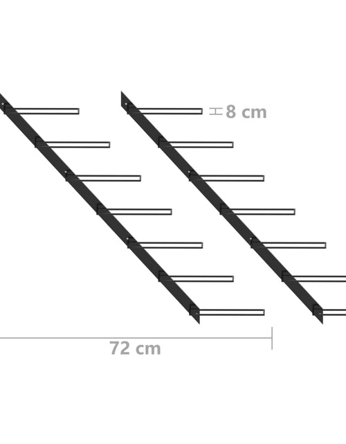 Загрузите изображение в средство просмотра галереи, Suporturi sticle de vin de perete 14 sticle 2 buc. negru metal - Lando
