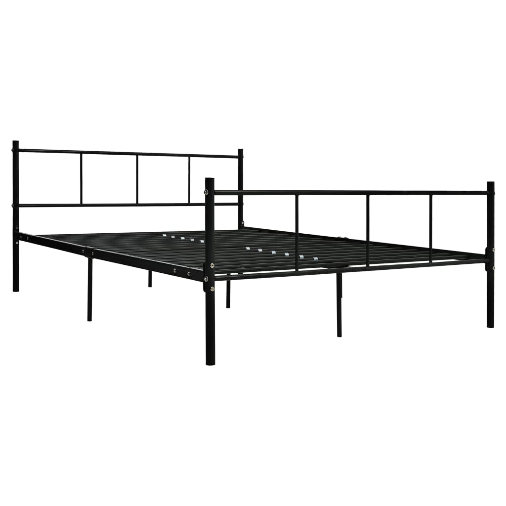 Cadru de pat, negru, 140 x 200 cm, metal - Lando