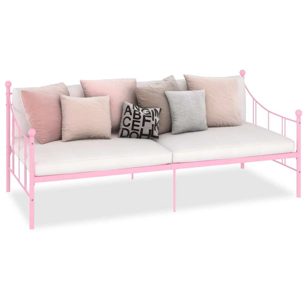 Cadru de pat, roz, 90 x 200 cm, metal - Lando