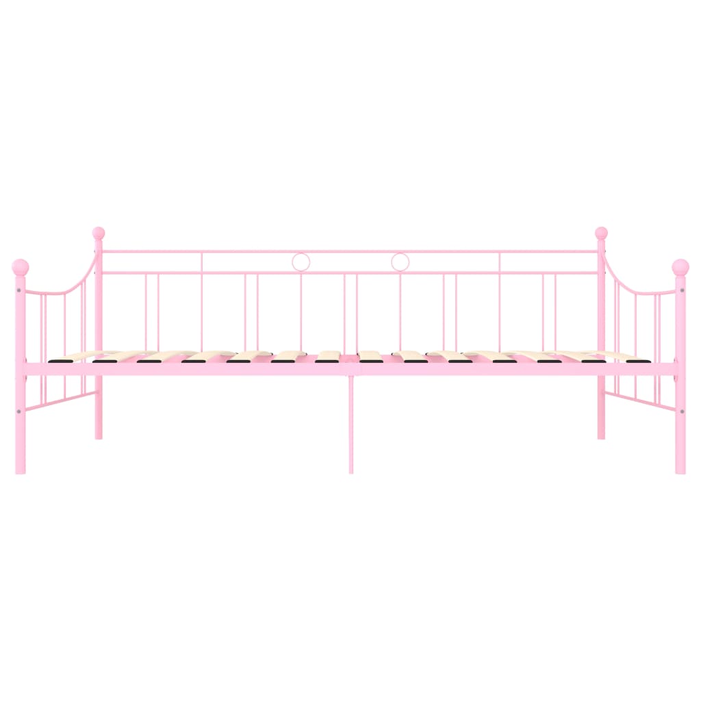 Cadru de pat, roz, 90 x 200 cm, metal - Lando