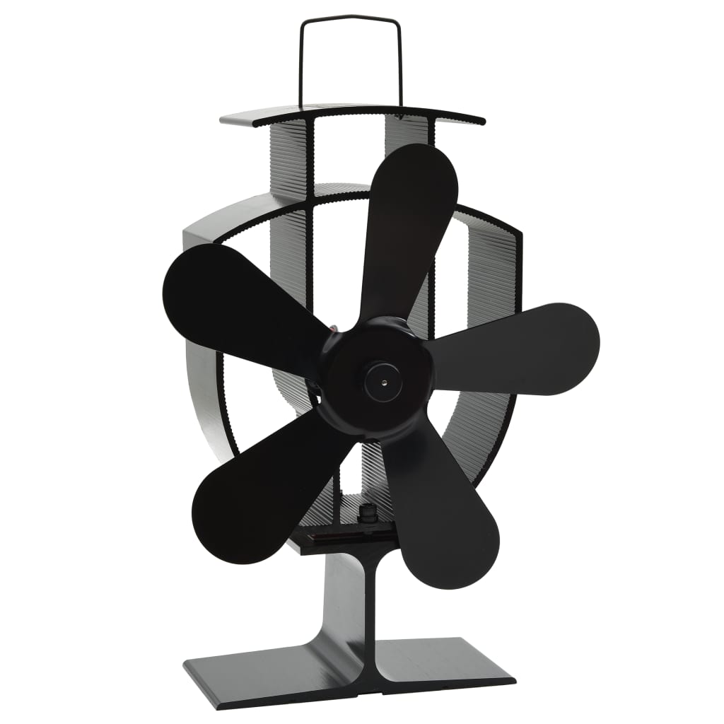 Ventilator de sobă cu alimentare termică, 5 palete, negru Lando - Lando