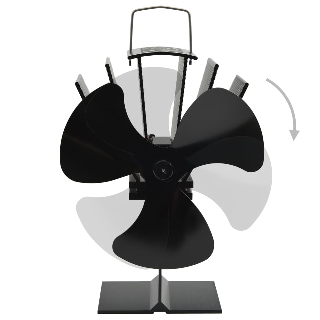 Ventilator de sobă cu alimentare termică, 3 palete, negru Lando - Lando