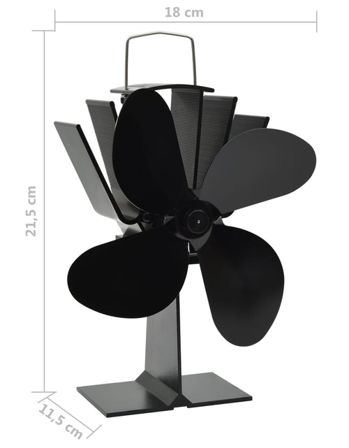 Încărcați imaginea în vizualizatorul Galerie, Ventilator de sobă cu alimentare termică, 4 palete, negru - Lando
