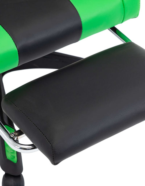 Загрузите изображение в средство просмотра галереи, Scaun de racing cu suport picioare verde/negru piele ecologică - Lando
