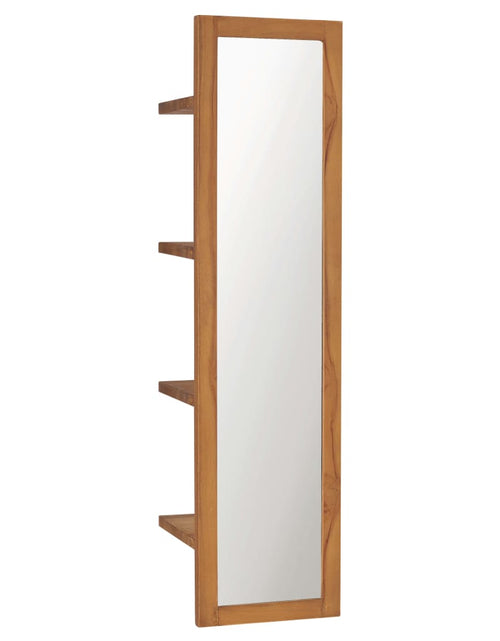 Încărcați imaginea în vizualizatorul Galerie, Oglindă de perete cu rafturi, 30x30x120 cm, lemn masiv de tec Lando - Lando
