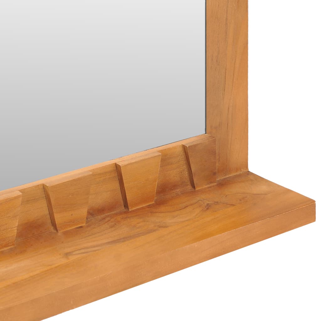Oglindă de perete cu raft, 60x12x40 cm, lemn masiv de tec Lando - Lando