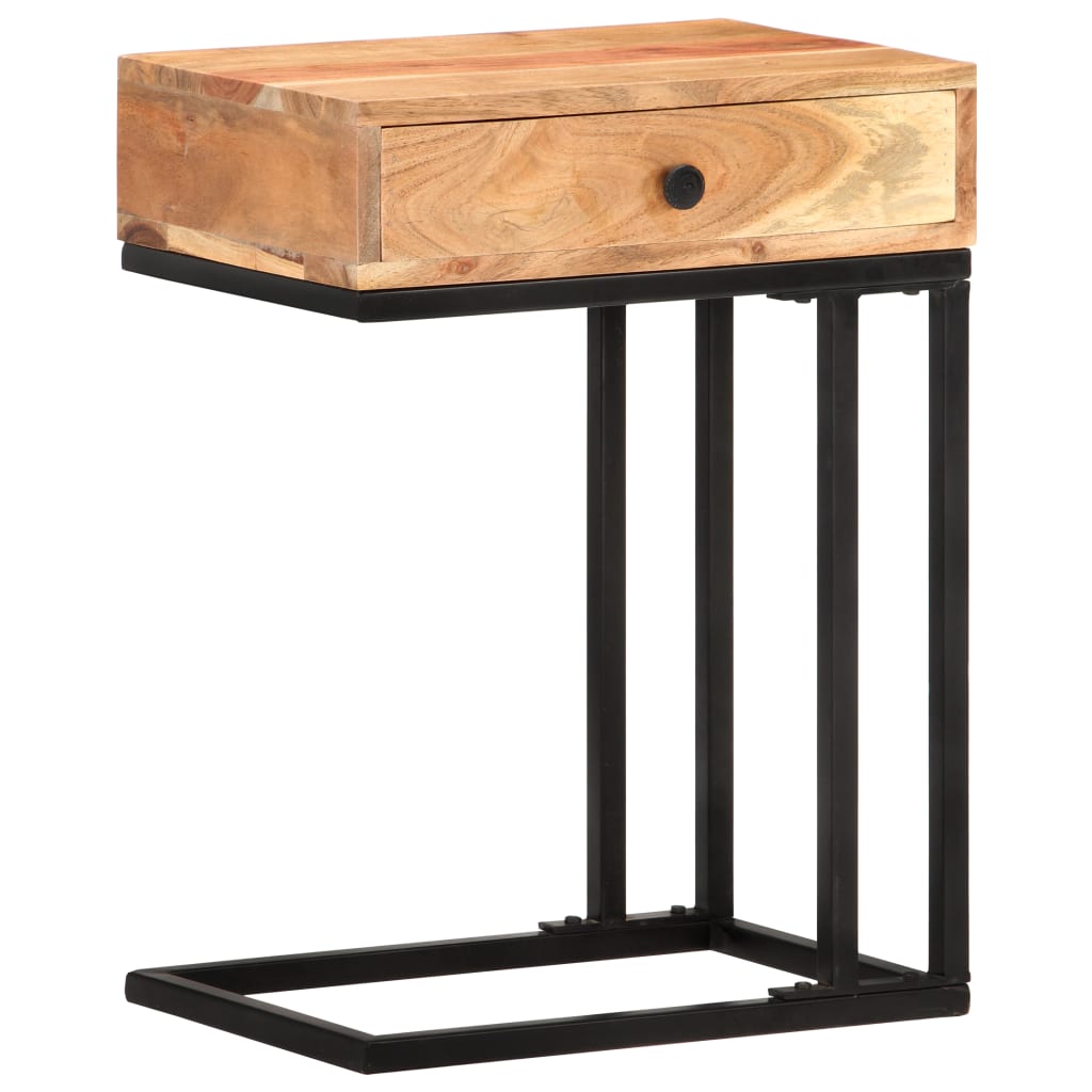 Masă laterală formă U, 45 x 30 x 61 cm, lemn masiv de acacia - Lando