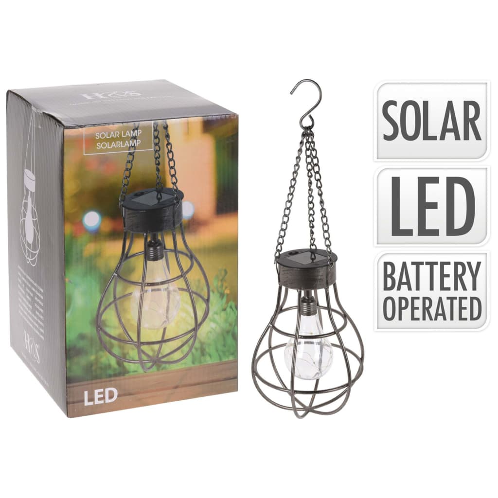 ProGarden Lampă cu bec solar, cu 10 LED-uri, metal Lando - Lando