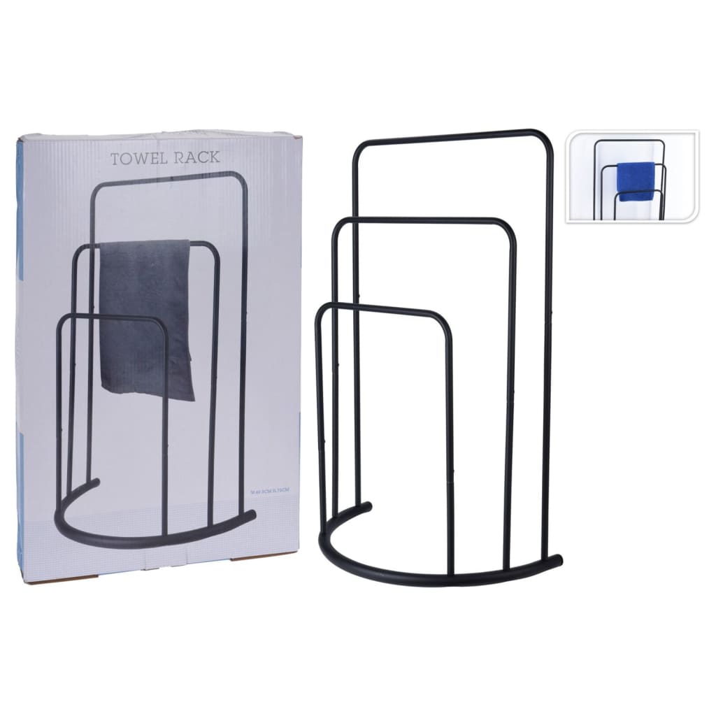 Bathroom Solutions Suport de prosoape vertical 49,5x75 cm metal negru - Lando