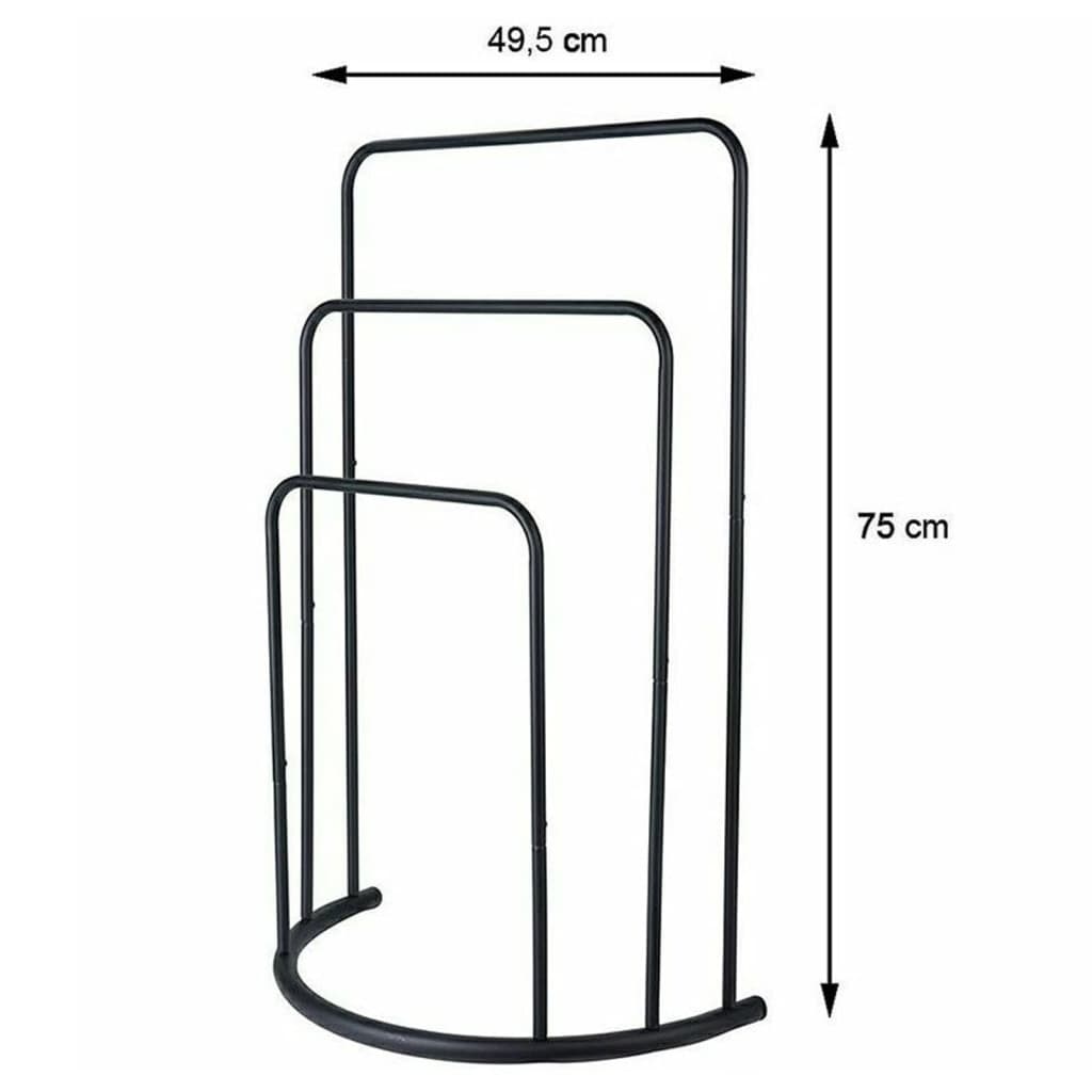 Bathroom Solutions Suport de prosoape vertical 49,5x75 cm metal negru - Lando