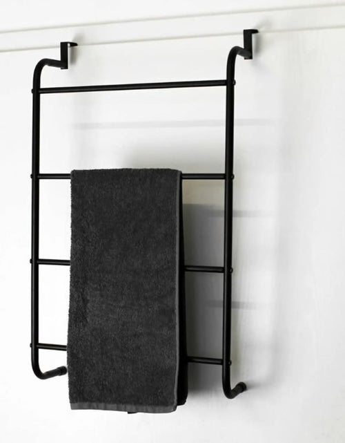 Încărcați imaginea în vizualizatorul Galerie, Bathroom Solutions Suport de prosoape pentru uși, negru, metal - Lando
