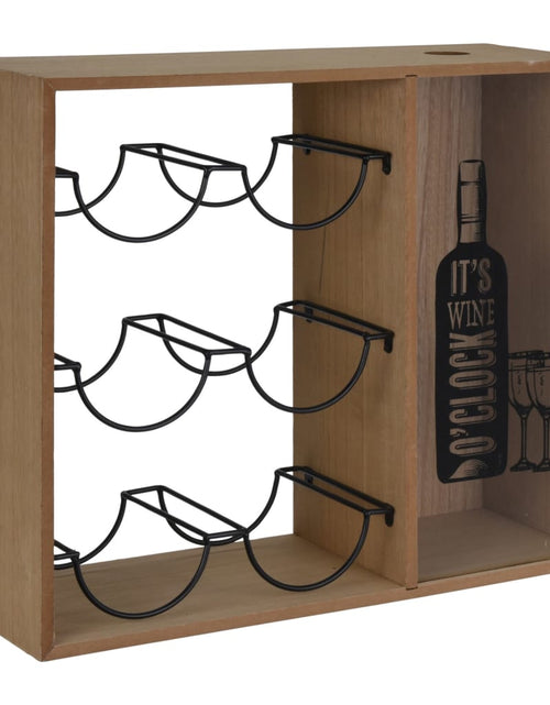 Încărcați imaginea în vizualizatorul Galerie, H&amp;S Collection Raft pentru 6 sticle de vin, maro și negru, metal - Lando

