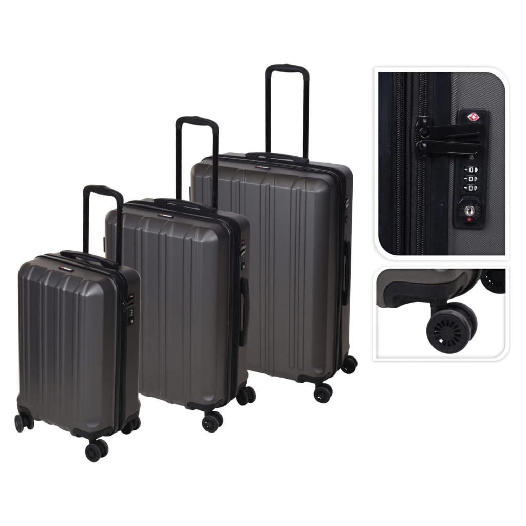 ProWorld Set valize, 3 piese, cu blocare TSA, negru - Lando