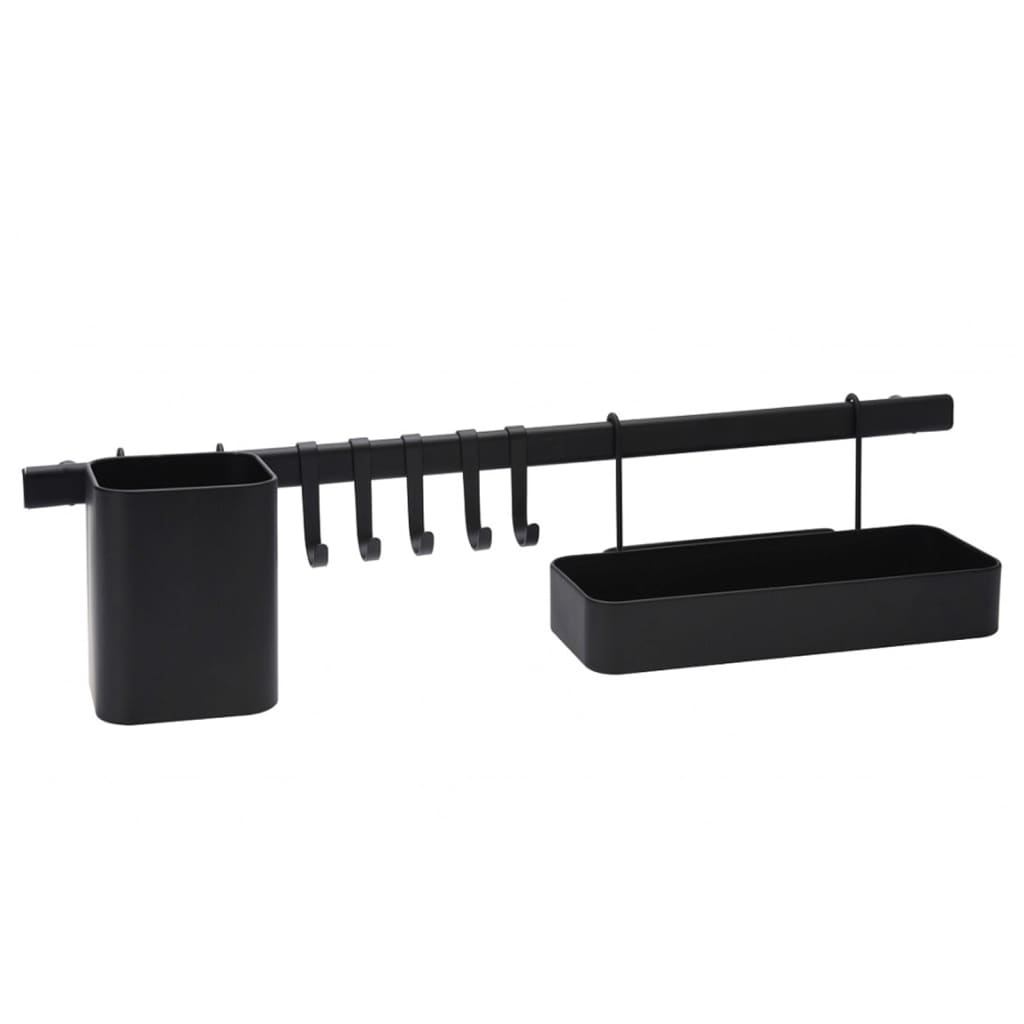 Excellent Houseware Organizator pentru bucătărie, 8 piese, negru - Lando