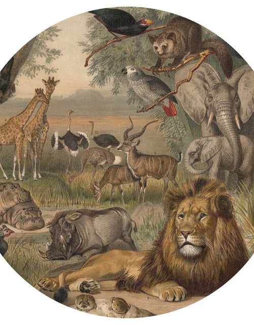 Încărcați imaginea în vizualizatorul Galerie, WallArt Tapet în formă de cerc „Animals of Africa”, 190 cm Lando - Lando
