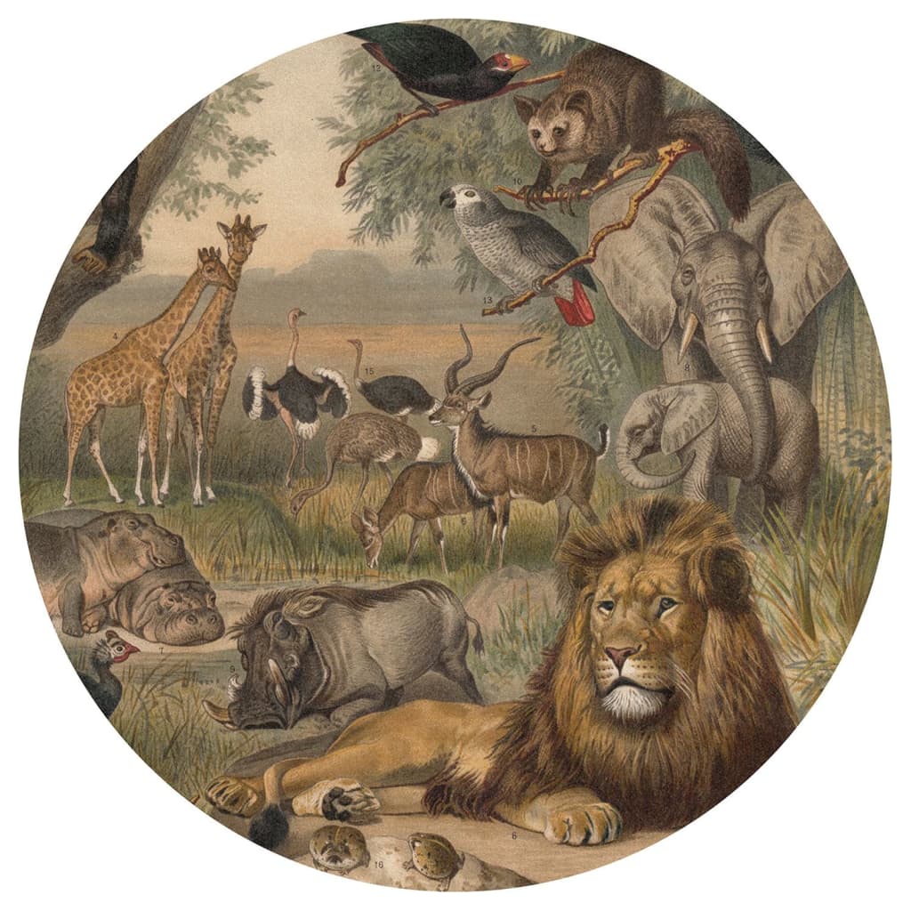 WallArt Tapet în formă de cerc „Animals of Africa”, 190 cm Lando - Lando