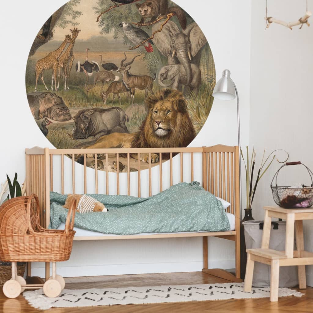 WallArt Tapet în formă de cerc „Animals of Africa”, 190 cm Lando - Lando