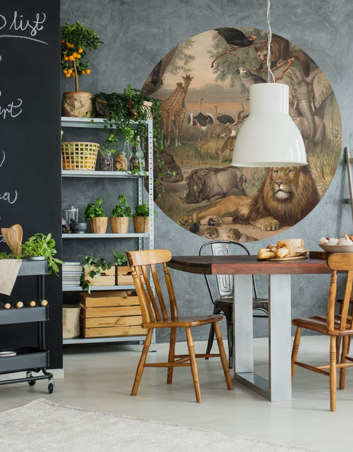 Загрузите изображение в средство просмотра галереи, WallArt Tapet în formă de cerc „Animals of Africa”, 142,5 cm Lando - Lando
