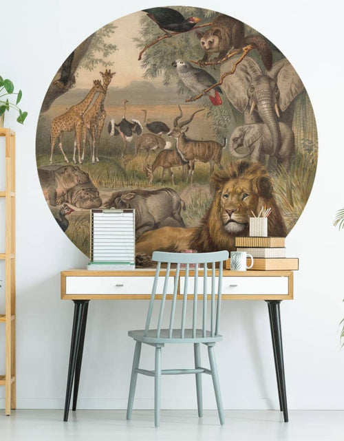 Încărcați imaginea în vizualizatorul Galerie, WallArt Tapet în formă de cerc „Animals of Africa”, 142,5 cm Lando - Lando
