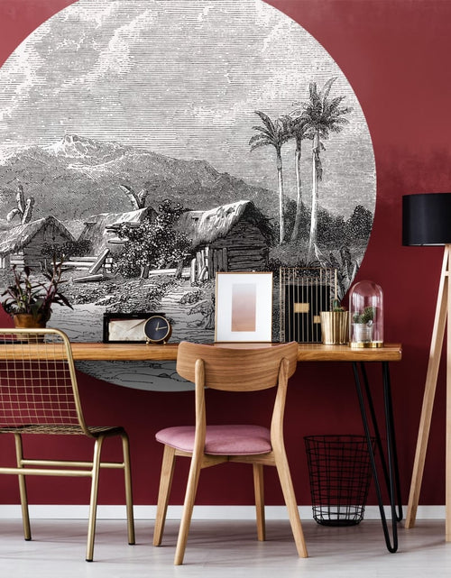 Загрузите изображение в средство просмотра галереи, WallArt Tapet în formă de cerc „Landscape of Guadeloupe”, 190 cm Lando - Lando
