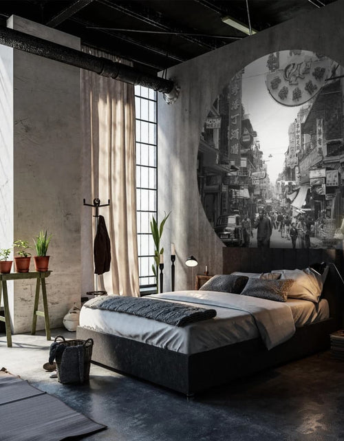 Încărcați imaginea în vizualizatorul Galerie, WallArt Tapet în formă de cerc „Hong Kong the Old Days”, 190 cm Lando - Lando
