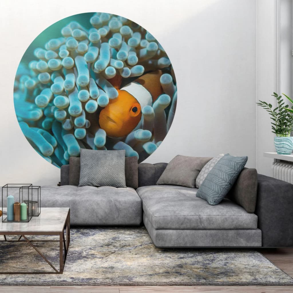 WallArt Tapet în formă de cerc „Nemo the Anemonefish”, 142,5 cm Lando - Lando