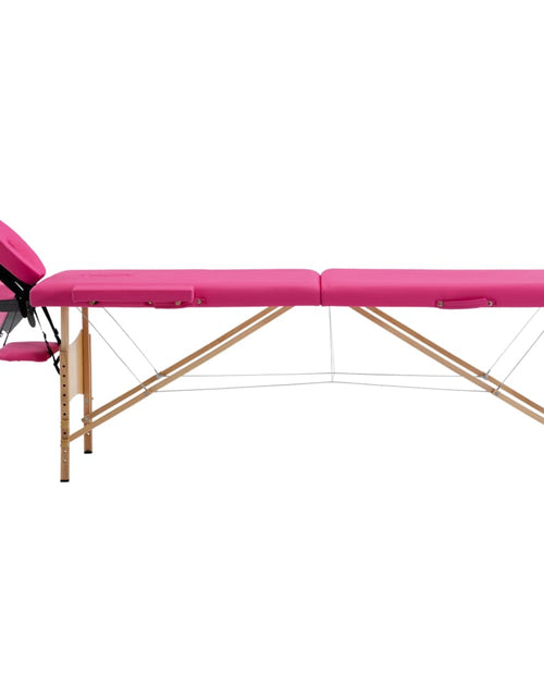 Încărcați imaginea în vizualizatorul Galerie, Masă de masaj pliabilă, 2 zone, roz, lemn Lando - Lando
