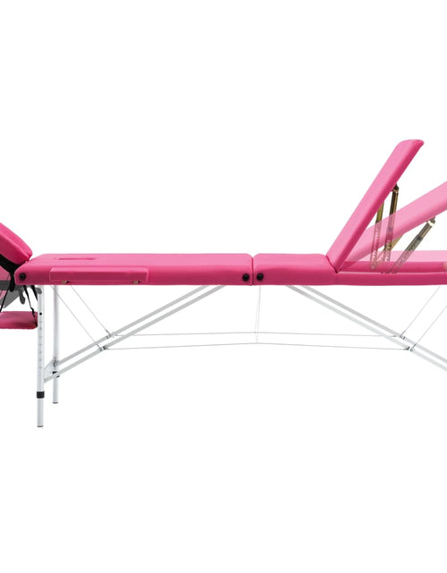 Încărcați imaginea în vizualizatorul Galerie, Masă de masaj pliabilă, 3 zone, roz, aluminiu Lando - Lando
