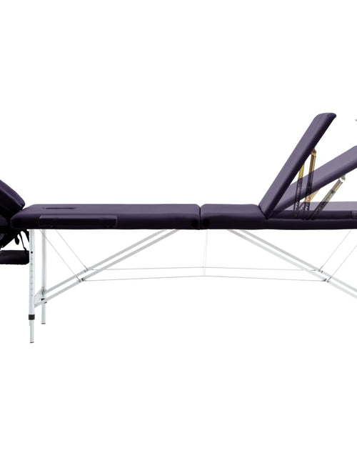 Încărcați imaginea în vizualizatorul Galerie, Masă de masaj pliabilă cu 3 zone, violet, aluminiu Lando - Lando
